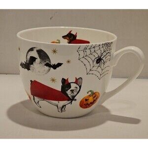 HARVEST GREEN STUDIO HALLOWEEN DEVIL DOGS Bone China Jumbo Cup